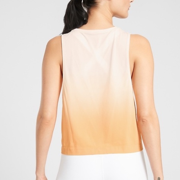 Athleta Mineral Wash Crop Tank Ombré Brilliant Orange - Picture 4 of 7